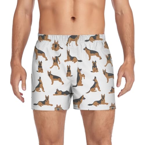 Image of Men's Boxer Shorts Cotton Loose Underwear with Button Fly