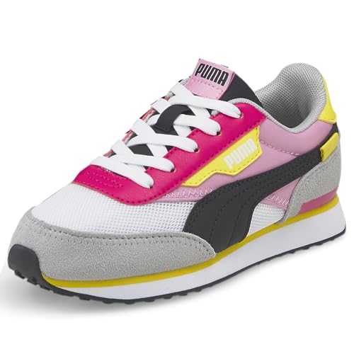 PUMA Kids Girls Future Rider Splash Lace Up Sneakers Shoes Casual - Grey, Pink - Size 2 M2