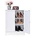 IWELL Bathroom Floor Storage Cabinet with 2 Adjustable Shelf, 6 Heights Available, Free Standing Kitchen Cupboard, Wooden Storage Cabinet with 2 Doors, Bookcase, Shoe Storage, White YSG003B