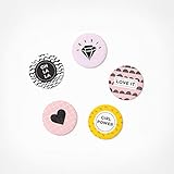 PICKMOTION Set de 5 imanes pequeños Girl Power – Diámetro 3, diseños coloridos