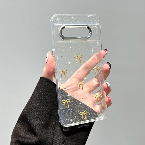 Coque Google Pixel 8 Pro EYZUTAK transparente avec nœud papillon doré imprimé 3D