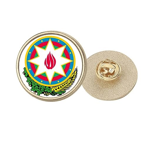 Broche Azerbaïdjan ronde dorée Baku pour veste