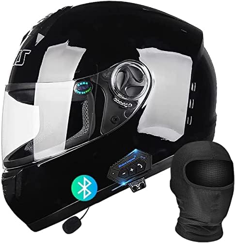 Bluetooth Motorcycle Helmet,Motocross Flip Up Front Helmet Dual Anti-Fog Visors Modular Helmet DOT Approved Adult Men Women Full Face Helmet for Street Bike Racing Crash Helmet 1,XL