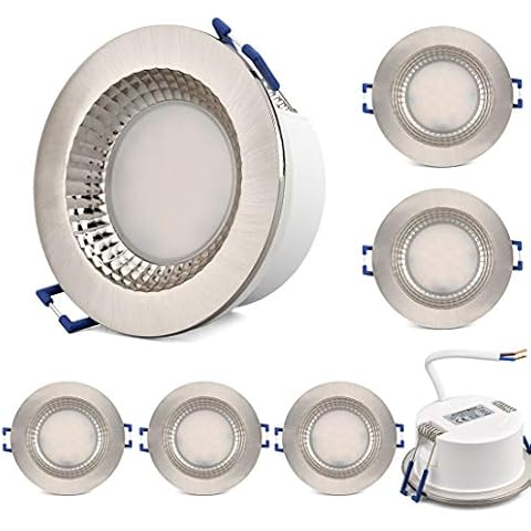 KYOTECH Focos Empotrados LED baño IP65 230V 6W Blanco Cálido 3000K 500LM 6 piezas Cover