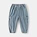 Boys Denim Jogger Pants Kids Toddler Elastic Waist Pull On Jean Cargo Pants with Pockets Fashion Baby (Blue, 5-6 Years)
