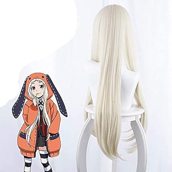 Chtom Anime Kakegurui Yomozuki Runa Cosplay Pruik Hittebestendig Synthetisch Haar 80cm Wig Cap