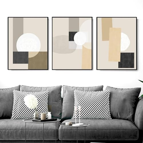 Toile géométrique scandinave KEBIA pour illuminer un mur de salon contemporain
