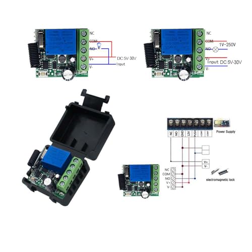 QIACHIP 433Mhz RF Remote Control Relay Switch DC 5V 12V 24V 60V 1CH Wireless Relay Momentary Module For garage door opener DIY - Image 4
