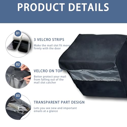 image for JUIN Mail Slot Catcher for Door: Large Size Front Door Mailbox Basket 