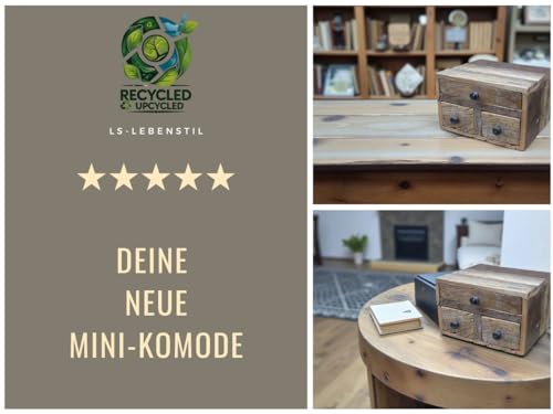 LS-LebenStil Aufbwahrungsbox 30cm Recycelt Schubladenbox Vintage Holzbox Ordnungsbox - 8