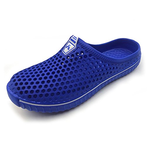 Amoji Unisex Garden Clogs Shoes Slippers Sandals AM1702 6 Women/4 Men Blue