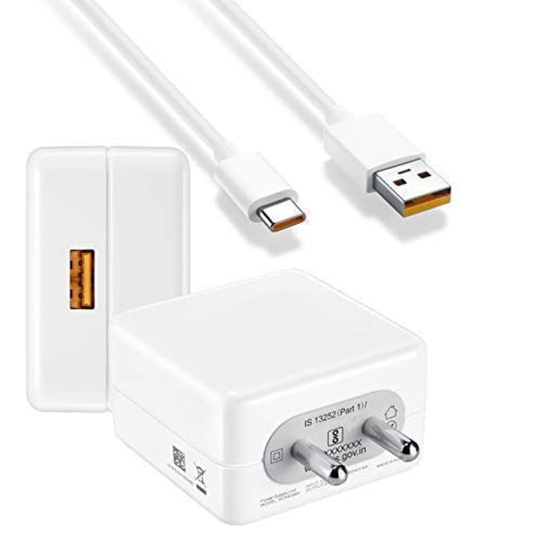 Image of 30W SuperDart Fast Charger for Real me XT, X2, 730G, Narzo 20A, 7, 7 Pro, 6 Pro, C12 | Original Type-C Wall Charger with USB Cable | VOOC /Dart Flash Charge Support