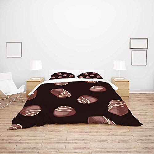 Parure de lit durable CHEHONG en polyester ultra doux marron
