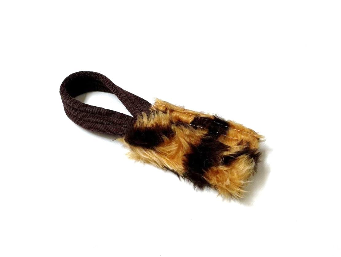 Church Products UK Dog Training Treat Bag Obedience Retrieve Furry Long Prey Dummy With Sewn In Squeaker Small 4" x 2" (Tiger)