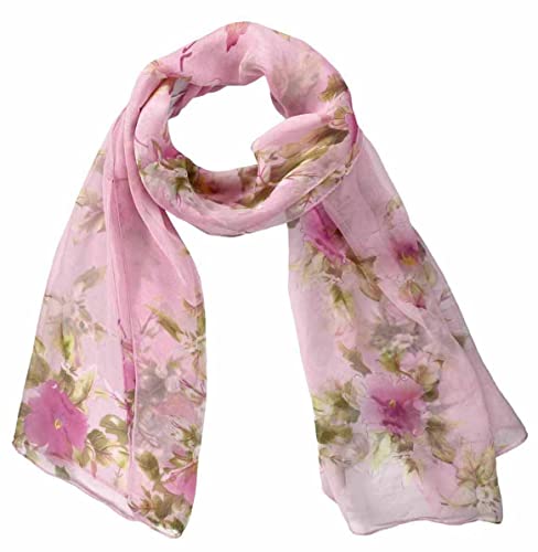 Xyueanlo Scarfs for Women Lightweight Scarves Fashion Print Floral Pattern Scarf Shawls (P-Pink)