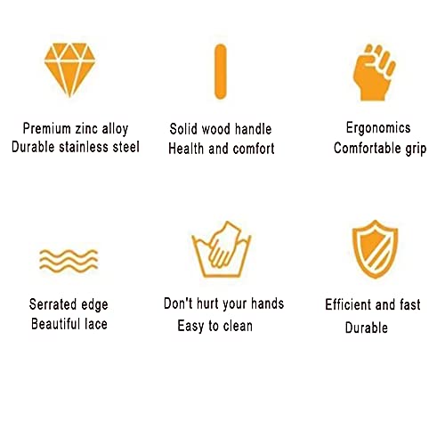 Mtomdy Ravioli Cutter Stamps With Roller Wheel Round Mold With Wooden Handle And Fluted Edge Pasta Press Pasta Cutter For Home And Kitchen Use- 1.3" Diameter #TOP6