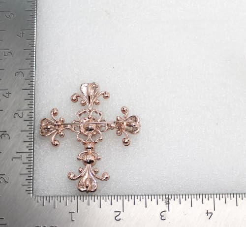 Image of Faship Gorgeous Rhinestone Crystal Cross Crucifix Pin Brooch