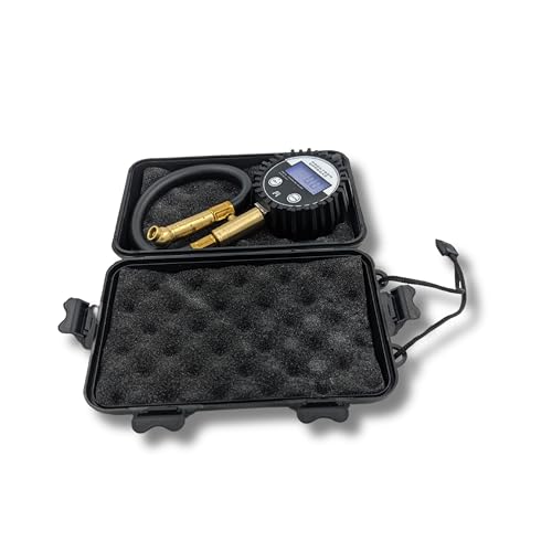 Image of Digital Tire Pressure Gauge | 200PSI | Swiveling Air Chuck | Portable Tire Inflator | Hard Case | Air Compressor Accessory