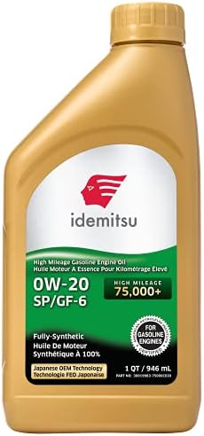 Idemitsu 0w20 Synthetic Motor Oil, 1pk - Car Oil 0W-20 Full Synthetic Engine Oil, Automotive Engine Car Oil GF-6 Oil