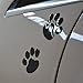 LZLRUN 4PCS Black 3D Chrome Dog Paw Footprint Sticker Decal Auto Car Emblem Decal Decoration
