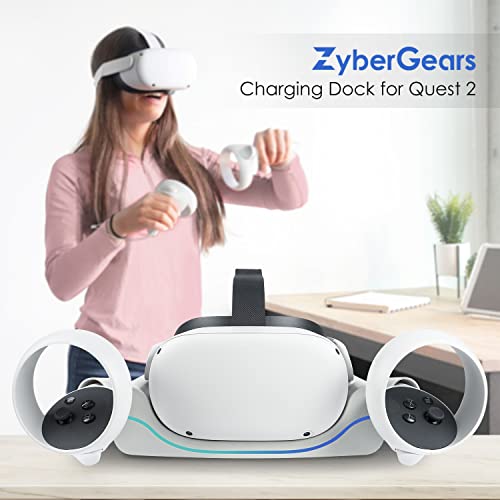 Zybergears Vr Charging Dock For Meta Quest 2, Charging Stand For Oculus Quest 2 Accessories, Wall Mount Vr Headset Charger Station With Usb-C Charge Cable #TOP5