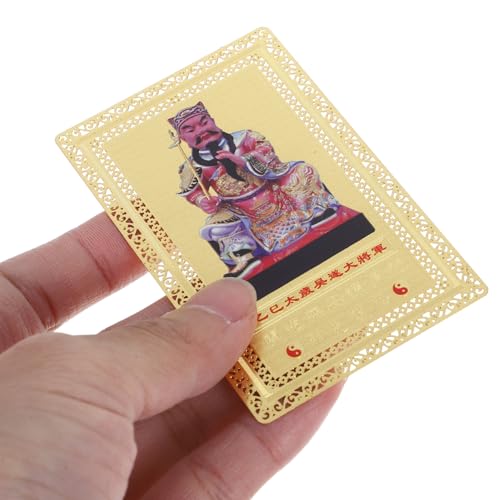 Feng Shui Tai Sui Amulet Card Brass Protective Card Chinese Fortune for Wealth and Luck Portable Wallet-Sized Design Craftsmanship for Home Decor4