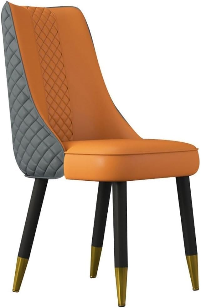 Chaise en cuir microfibre confortable pour salle à manger et salon bicolore