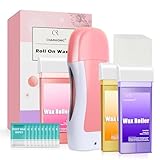 Roll On Wax Kit, Portable Wax Roller Kit for Coarse/Fine...