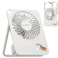 Orico 3600mAh Rechargeable Portable Fan w/ 3-Speeds & LED Display, 180 deg. Stand Adjustable (White)