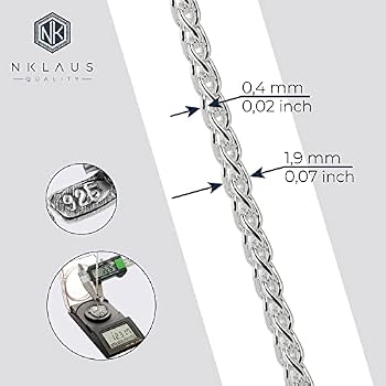 NKlaus collana 70cm lunga catena ad ancora in argento 925 collana da donna larga 3,6mm 6942