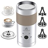 leche rizada salobreña 【Diseño duradero y elegante】: interior de acero inoxidable de alta calidad y antiadherente para una limpieza higiénica y larga vida útil. Boquilla en ángulo para minimizar los derrames. Nuestro espumador de leche está equipado con regulador de temperatura Strix y se apaga automáticamente cuando la espuma de leche está lista.