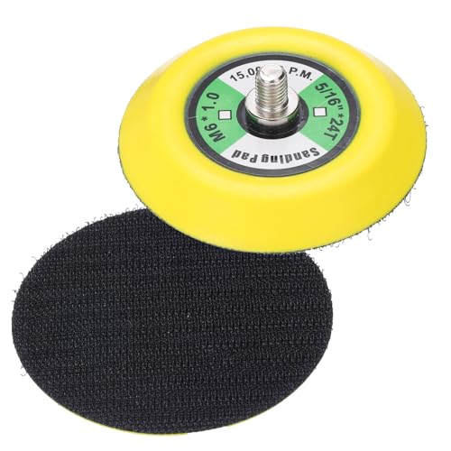QUARKZMAN Klett Schleifteller 75mm Polieraufsatz Winkelschleifer für Diamant Schleif Finish Polier Schwabbelpads, Gelb+Schwarz