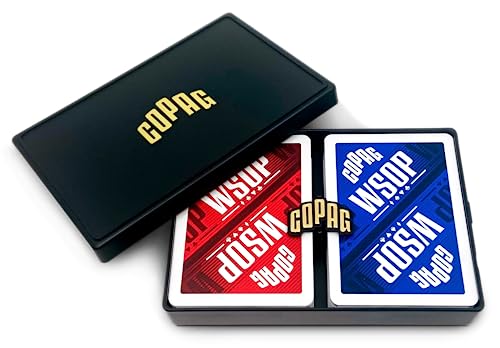 Copag WSOP 100% Plastic Playing Cards - Poker Size Jumbo Index Blue/Red Double Deck Set