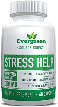 Stress Help by Evergreen Source Direct. All Natural Calming & Anxiety Supplement. Supports Mental Clarity.