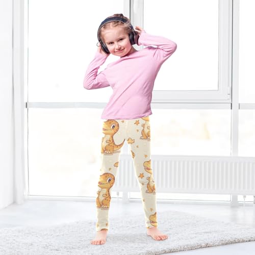 ZZKKO Girls Leggings Cute Dinosaur Tyrannosaurus Rex Toddler Girls Clothes Leggings for Girls Toddler Girls Leggings 3-4T4