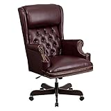 Offex High Back Traditional Tufted Burgundy Leather Executive Office Chair