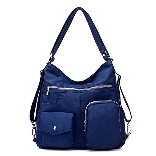 Grizack Bolso de Hombro de Mujer con Cremallera Impermeable de Nylon de Gran Capacidad para Viajes al Aire Libre