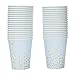 Geeklife Gold Foil Dots Paper Cups,Light Blue Background Sparkly Gold Disposable Paper Cups 9oz for Wedding,Party and Cocktail,40 pcs