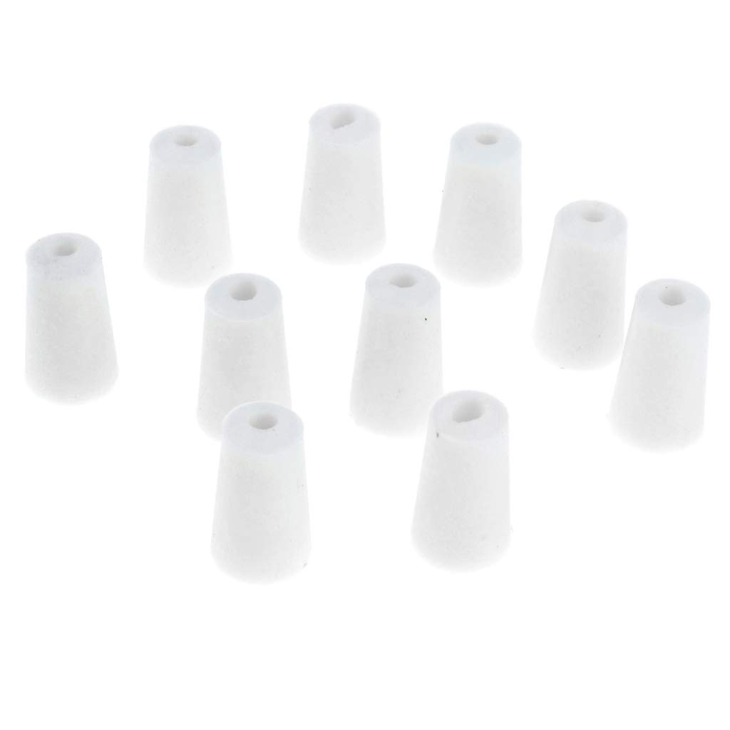10 Pieces 1722mm White 1 Hole Rubber Stopper Bungs for 20mm Flask Test