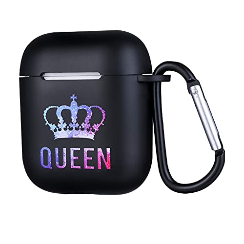 Fuguan King Queen Protective Silicone Case With Carabiner, Carrying Case For 1/2 Charging Case( 2 Kit 1) #TOP6