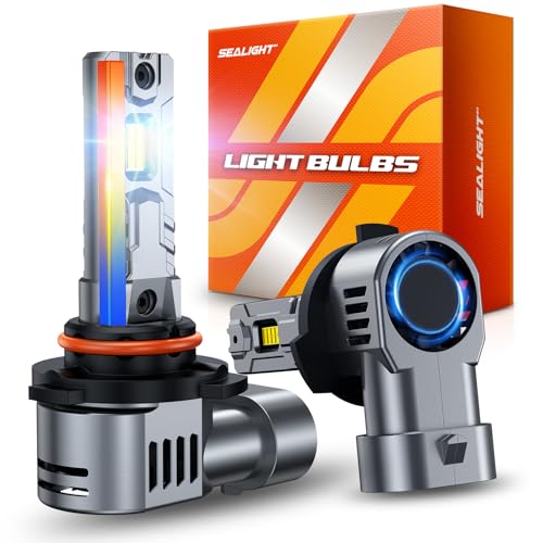 Image of SEALIGHT S2S HB3 /9005 Light Bulbs, 40000LM Super Brighter, 6500K Pure White 9005 Fog Bulbs, 60K+ Hours Lifespan, 2-Pack for Powersports /ATV Lamps