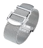 For IWC for Omega for Longines Mido Milan pulsera con correa de acero de malla 20mm 22mm correa de reloj for hombre(22mm)