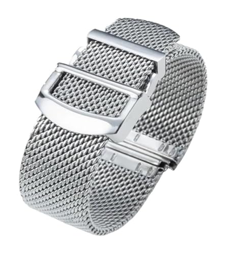 Lunghezza della fascia: 20 cm For IWC for Omega for Longines Mido Milan Bracciale con cinturino in acciaio a maglia 20mm 22mm Cinturino for orologio da uomo(22mm)