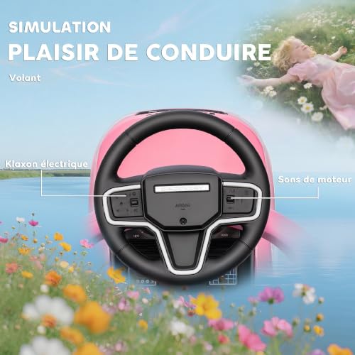 AIYAPLAY Porteur Enfants Land Rover Discovery sous Licence 1 à 3 Ans Rose – vue 7