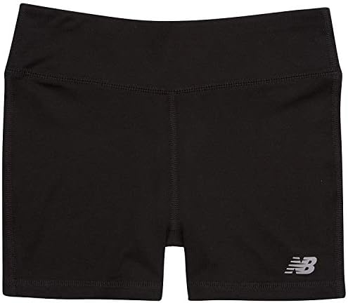 New Balance Girls' Little Performance Bike Short, Black, 4