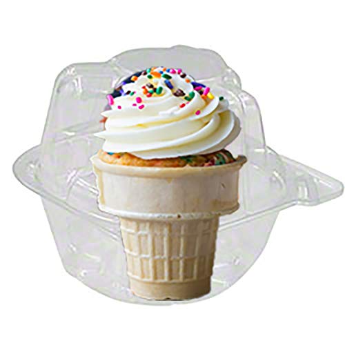 Pizety 43235-71839 50 Jumbo Individual Cupcake Containers Large Strong Quality Clear Individual Cupcake And Muffin Containers Plastic Disposable Single Compartment Cupcake Containers Individual Jumbo Cupcake Containers) thumb #4