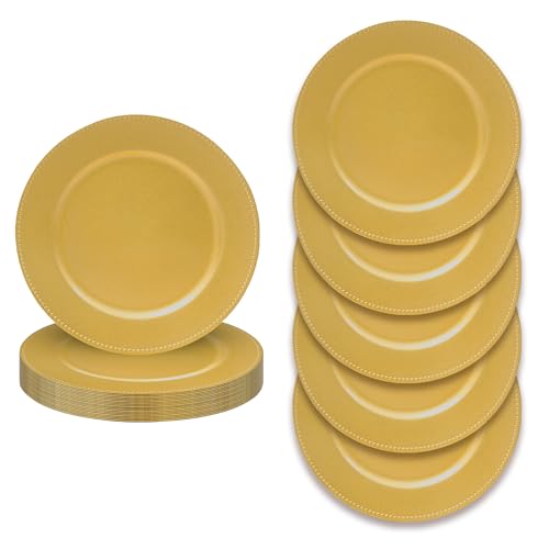 JEVERGN 24 Pack Gold Charger Plates, 13 JEVERGN 24 Pack Gold Charger Plates, 13