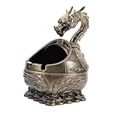 Conception créative : l'aspect bronze antique unique met en valeur un sentiment de sophistication et d'individualité, ce qui en fait une pièce remarquable dans n'importe quel décor, cendrier avec couvercle, cendrier extérieur