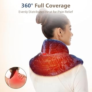 Comfytemp Microwave Heating Pad for Neck, Shoulders, 2.42LB Weighted Microwavable Neck Warmer for Pain Relief, Wearables Adjustable Heated Neck Wrap, Wheat Bags with Moist Heat Therapy, Recovery Gifts