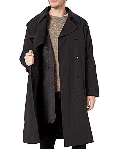 Image of London Fog Men's Raleigh Double Breasted Long Trench Coat with Zip Out Liner